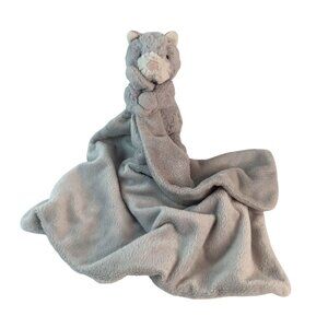 Jellycat Gray Kitty Cat Lovey 13" Baby Security Blanket Soother RARE